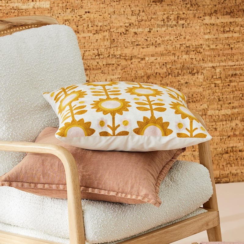 Joni Golden Floral Cushion