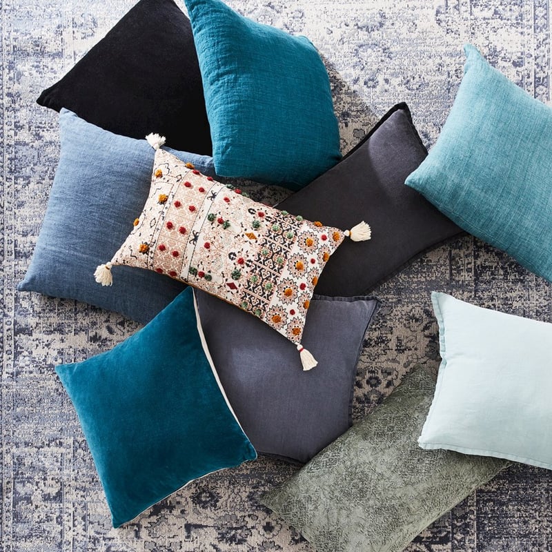 Malmo Emerald Linen Cushion 