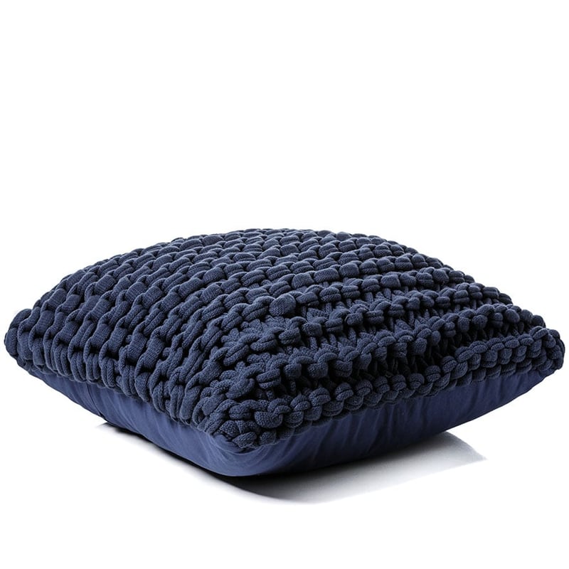Chunky Knit Indigo Floor Cushion