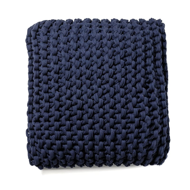 Chunky Knit Indigo Floor Cushion