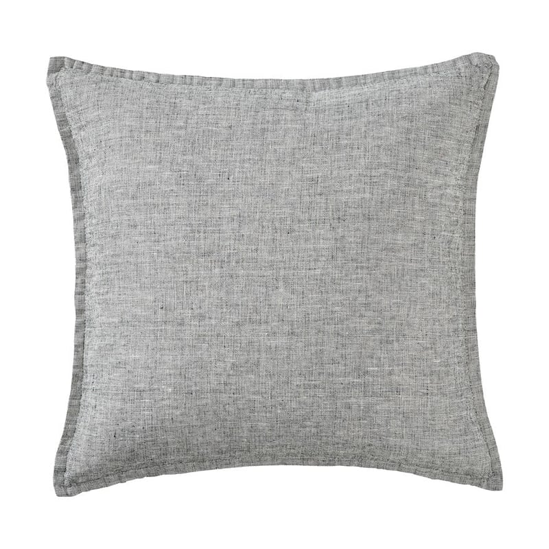 Belgian Black & White Marle Vintage Washed Linen Cushion