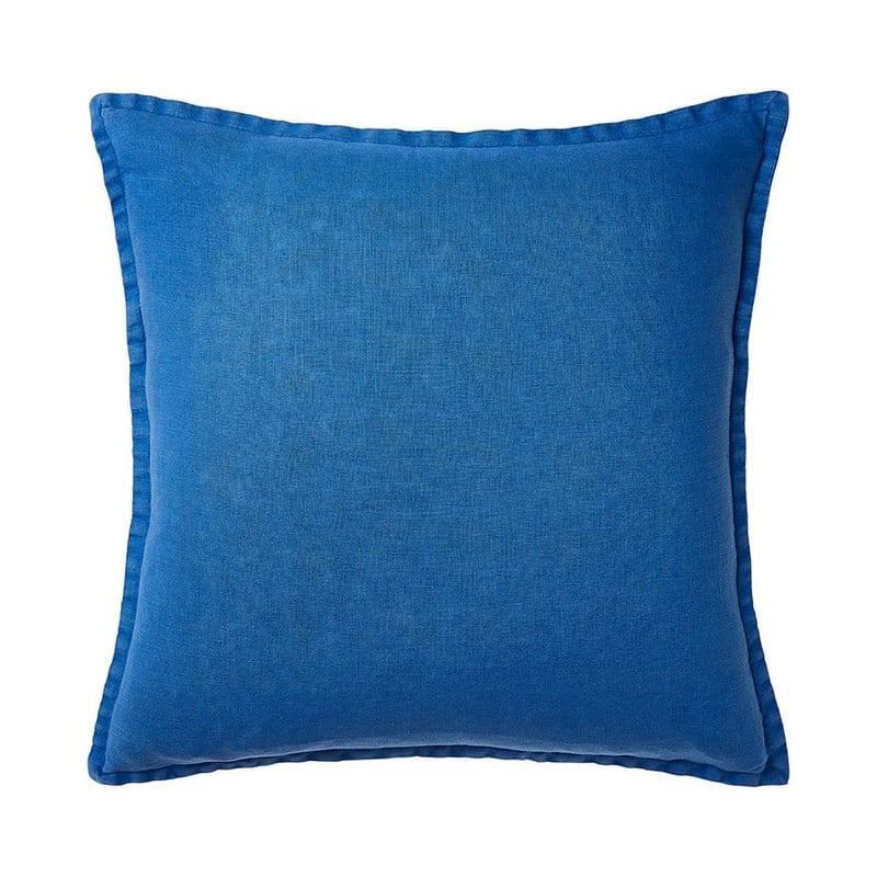 Belgian Cornflower Blue Vintage Washed Linen Cushion