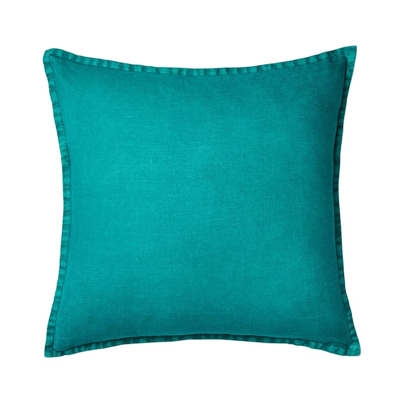 Belgian Jade Vintage Washed Linen Cushion