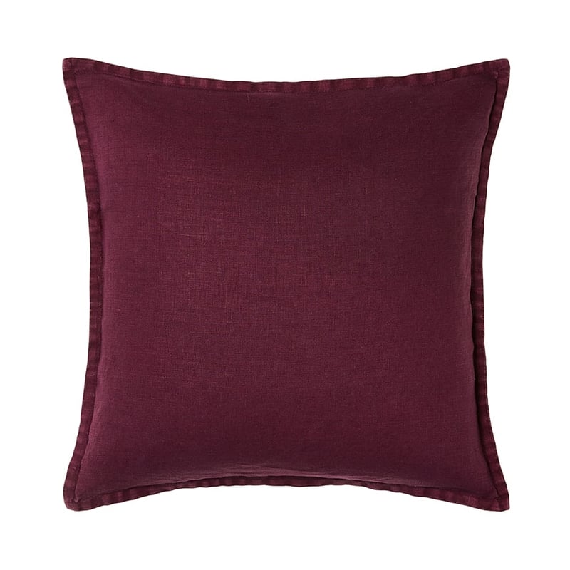 Belgian Plum Vintage Washed Linen Cushion