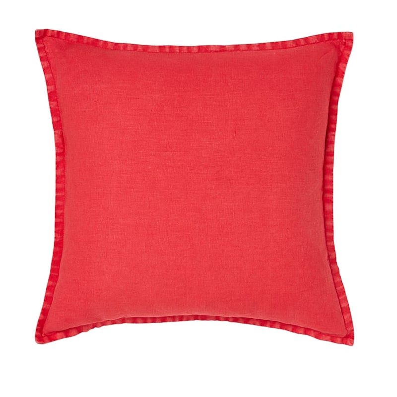 Belgian Red Vintage Washed Linen Cushion