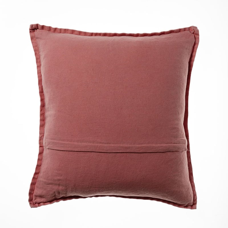 Belgian Terracotta Vintage Washed Linen Cushion