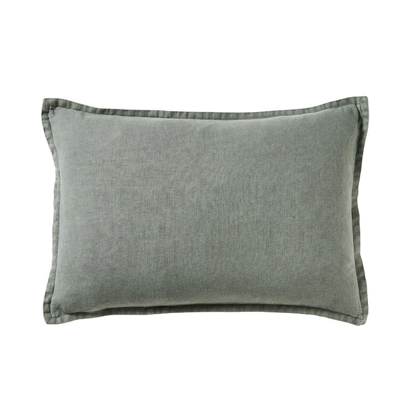 Belgian Vintage Washed Linen Forest Long Cushion 
