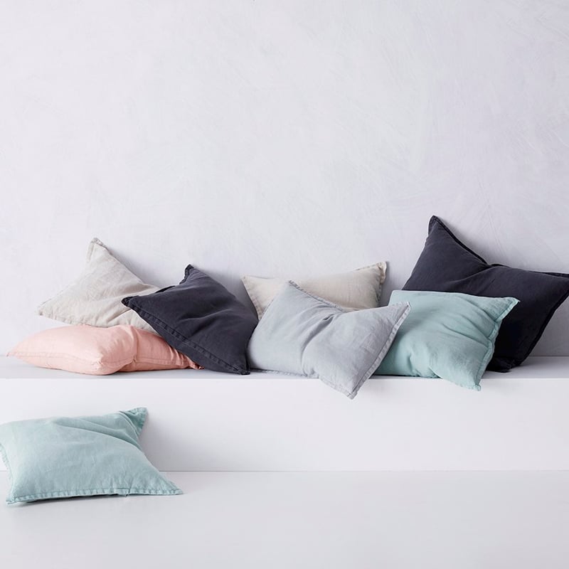 Belgian Seal Grey Vintage Washed Linen Long Cushion