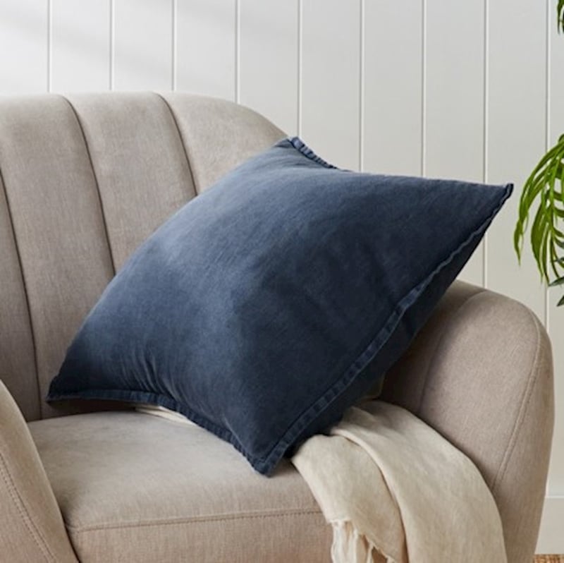 Belgian Slate Vintage Washed Linen Cushion