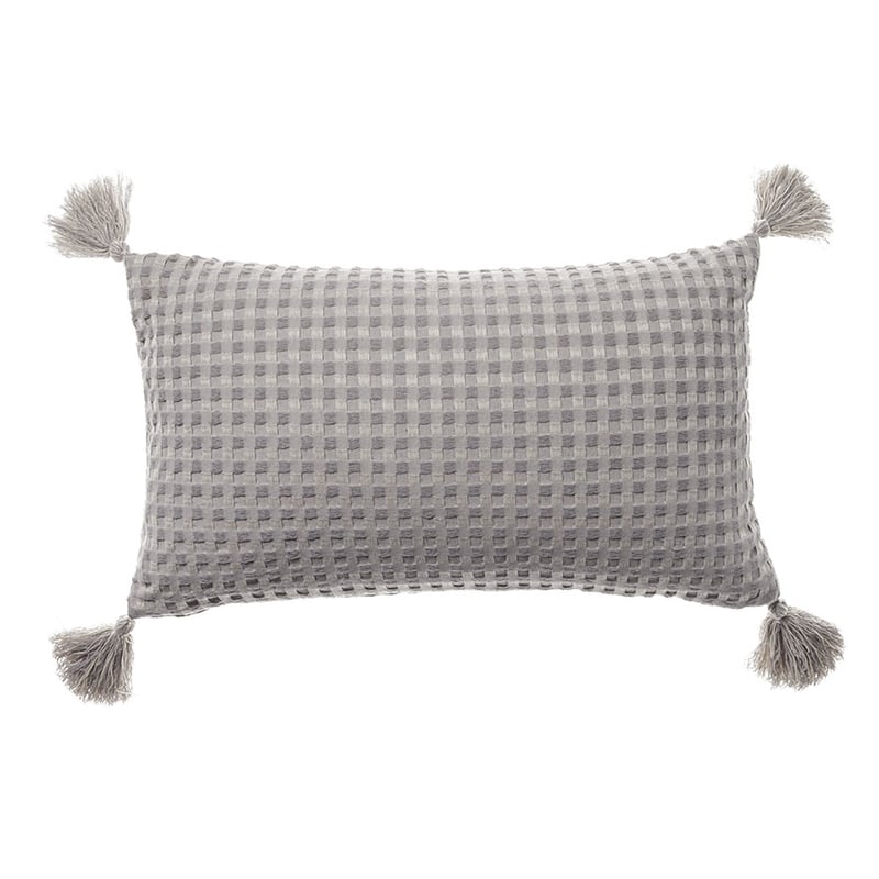 Indi Waffle Long Cushion Silver