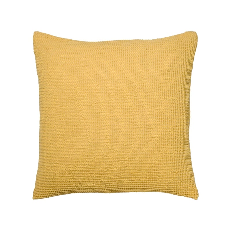 European Collection Cotton Bamboo Waffle Cushion Mustard 