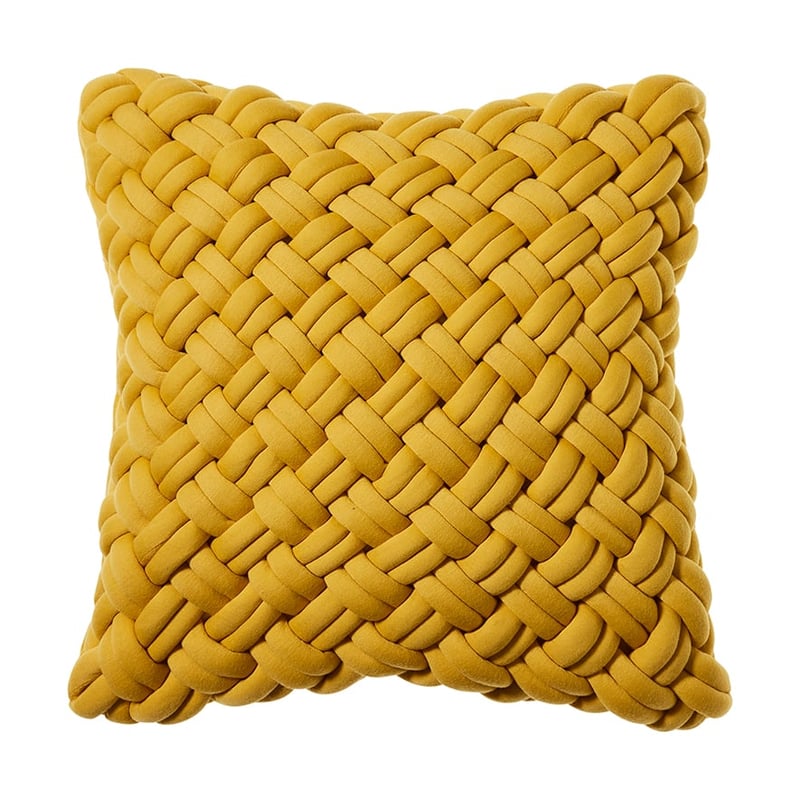 Jersey Chunky Knit Cushion Mustard