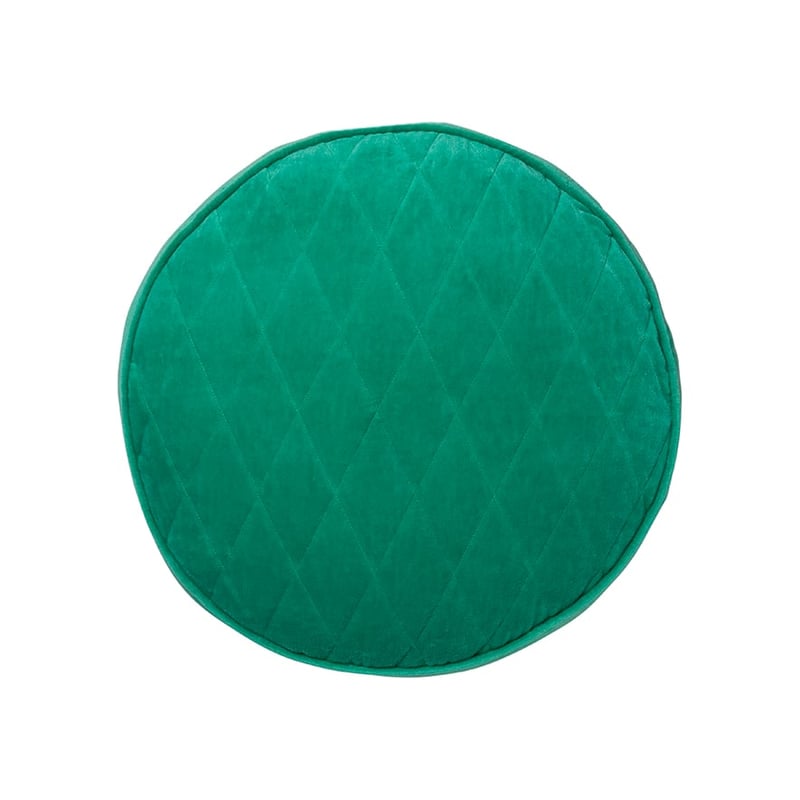 Velvet Jewel Round Quilted Cushion Jade
