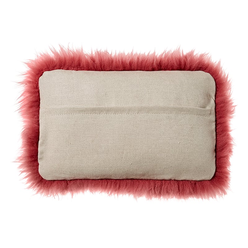 Sheepskin Cushion Rose 