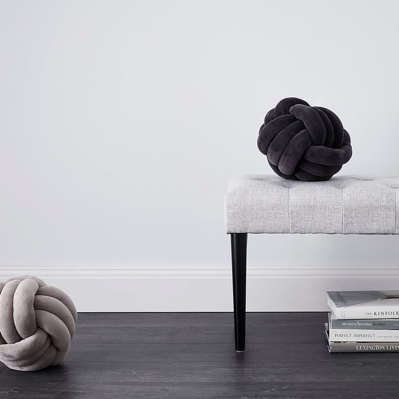 Amelie Knot Cushion Charcoal 