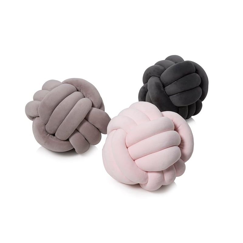 Amelie Knot Cushion Charcoal 