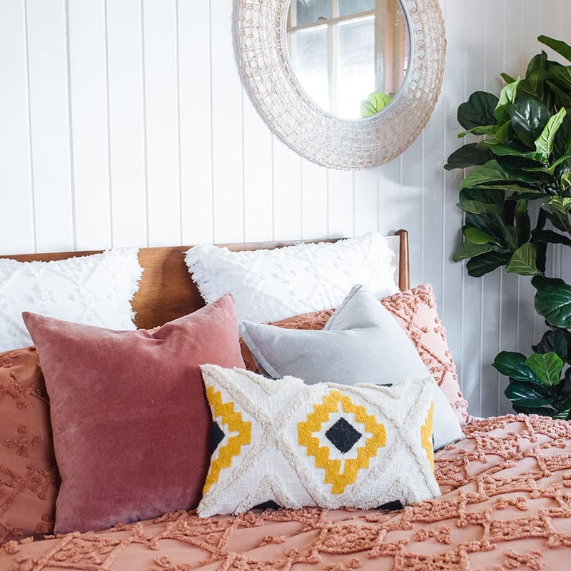 Mexica Cushion Mustard & Navy 