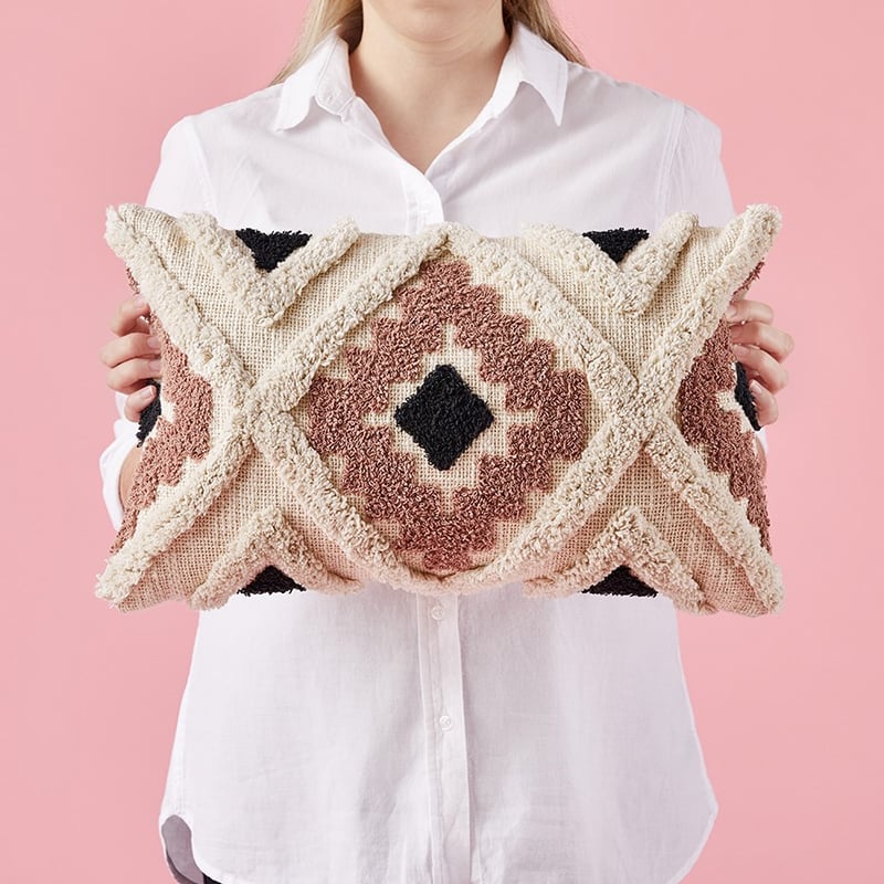 Mexica Pink & Coal Cushion