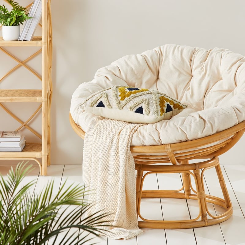 Mexica Cushion Mustard & Navy 