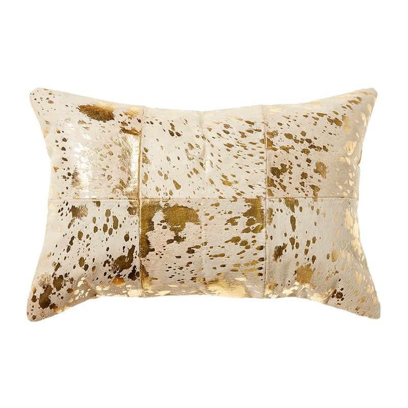Cowhide Cushion Gold 