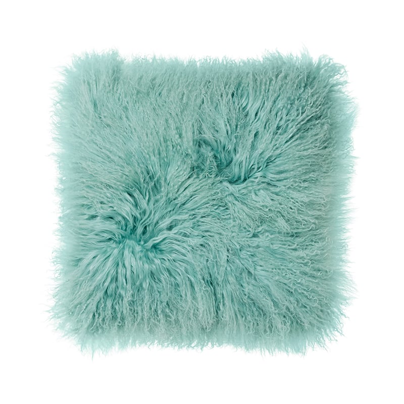 Mongolian Sheepskin Cushion Mint 