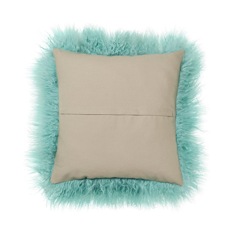 Mongolian Sheepskin Cushion Mint 