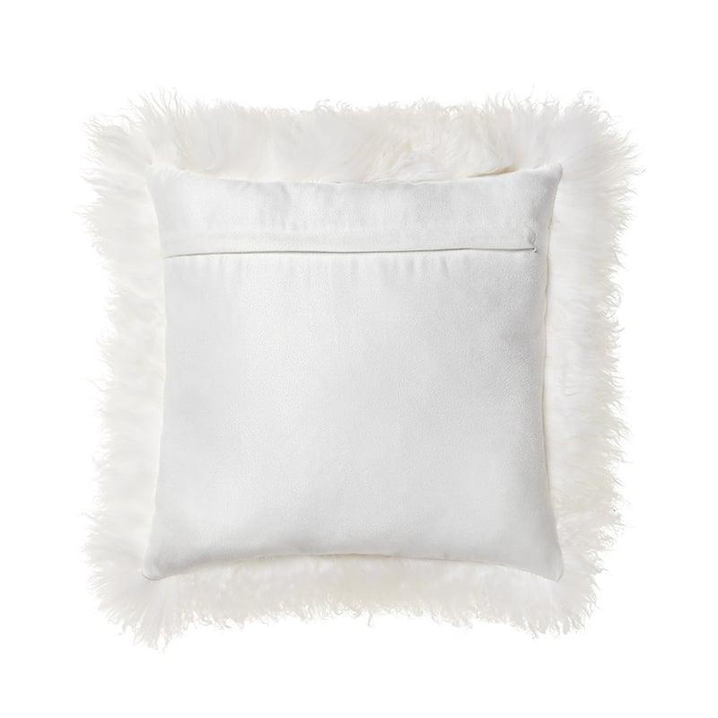 Mongolian Sheepskin Cushion Winter White 
