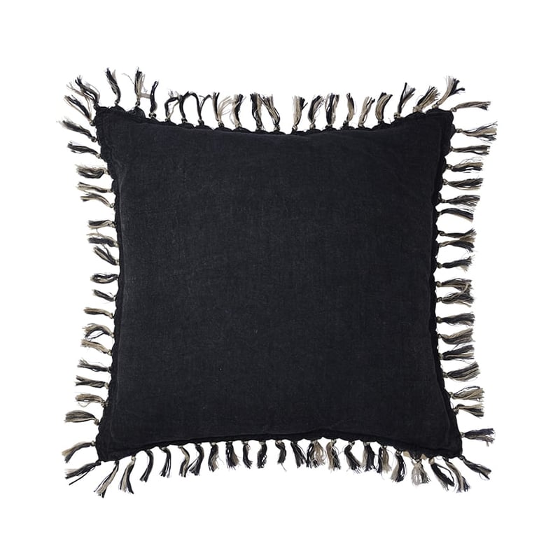 Genoa Vintage Washed Charcoal Linen Cushion