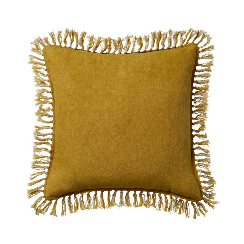 Genoa Vintage Washed Linen Turmeric Cushion 