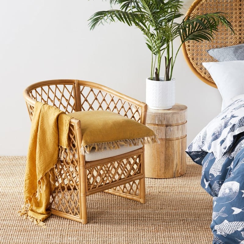 Genoa Vintage Washed Linen Turmeric Cushion 