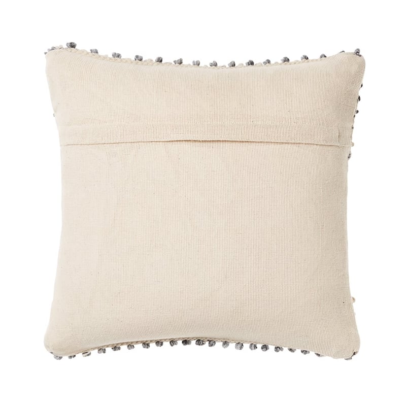 Barwon Cushion Grey & Natural Diamond Fringe 