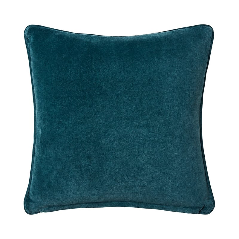 Mongolian Garden Velvet Cushion Teal 