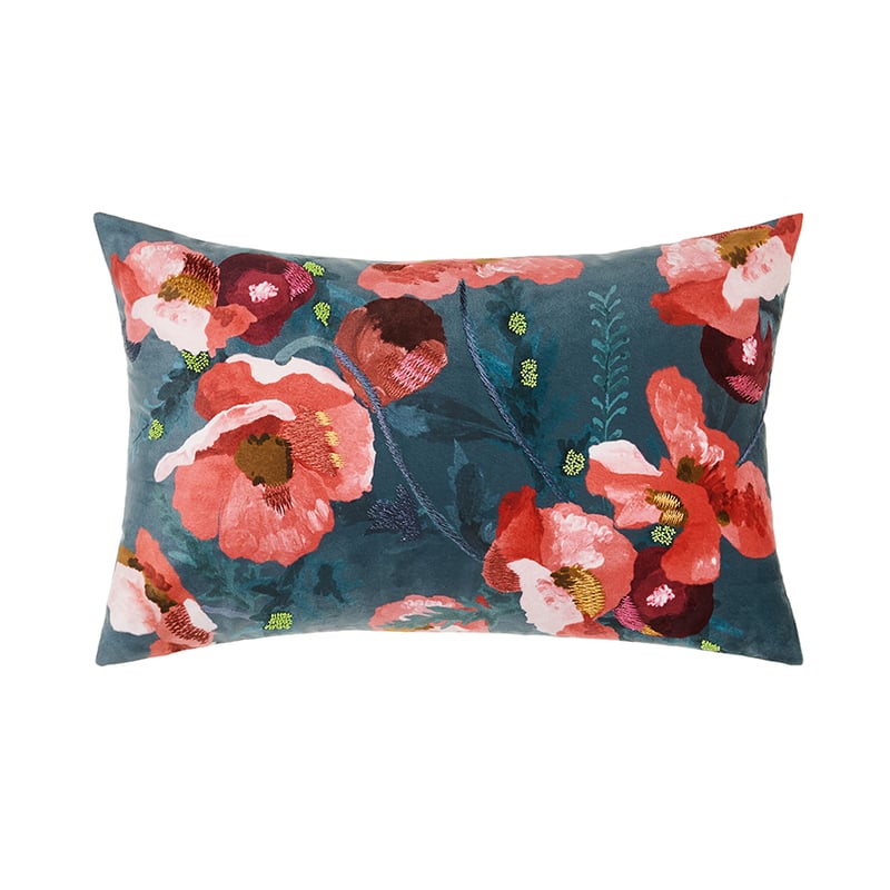 Winter Poppy Slate Cushion 