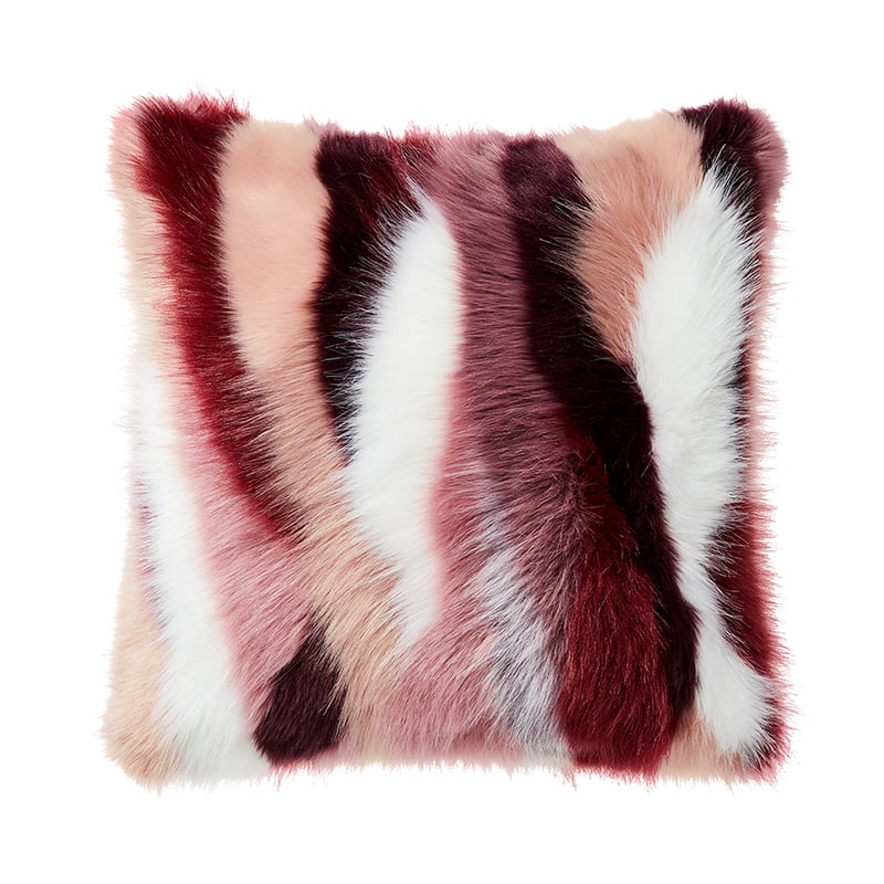 Norway Jacquard Shades of Pink Fur Cushion 