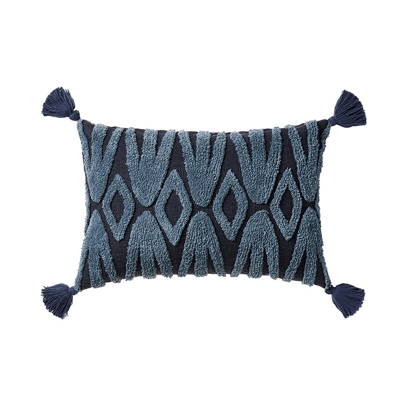 Red Earth Navy Tufted Cushion 