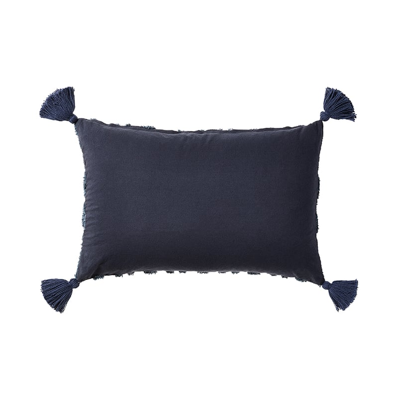 Red Earth Navy Tufted Cushion 