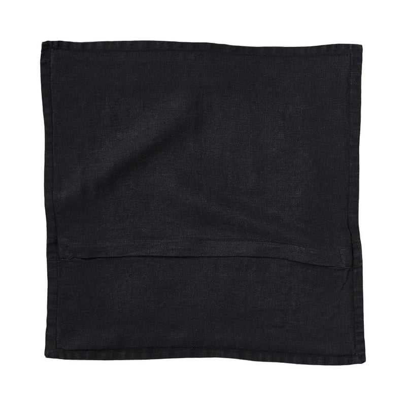 Belgian Charcoal Vintage Washed Linen Cushion Cover