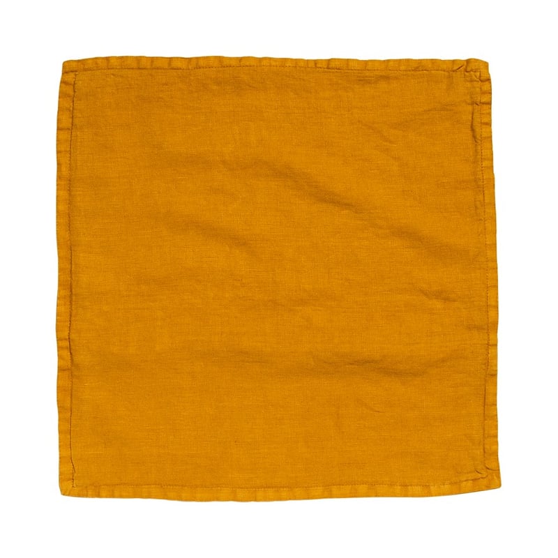 Belgian Vintage Washed Linen Marigold Cushion Cover