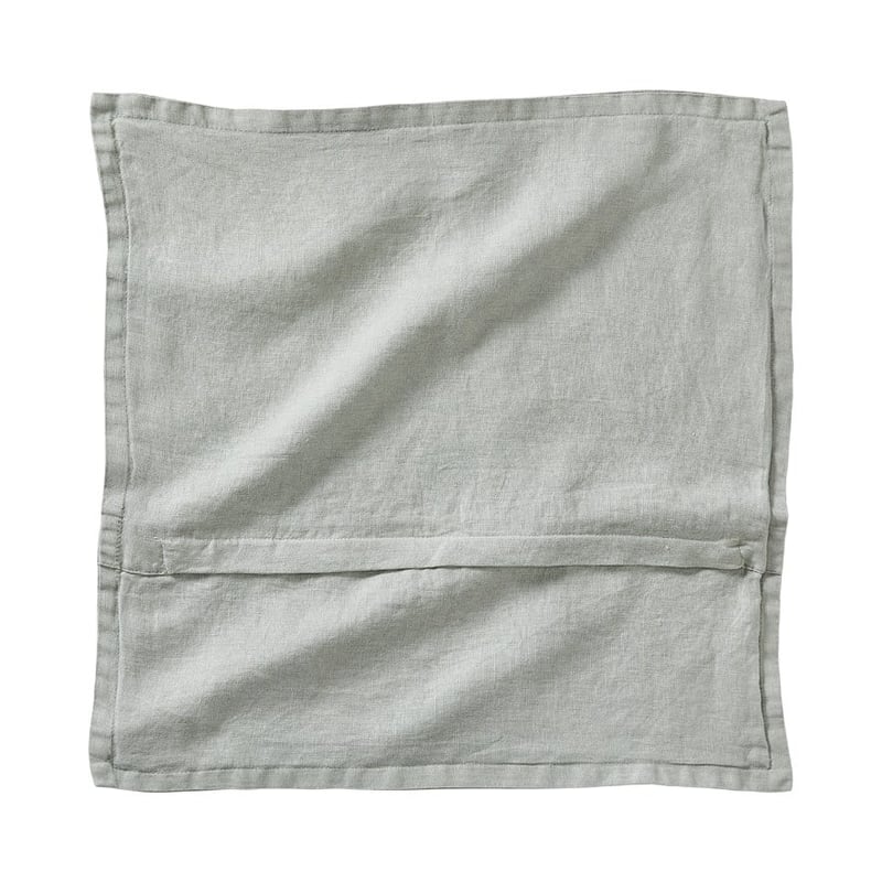 Belgian Vintage Washed Linen Mineral Green Cushion Cover