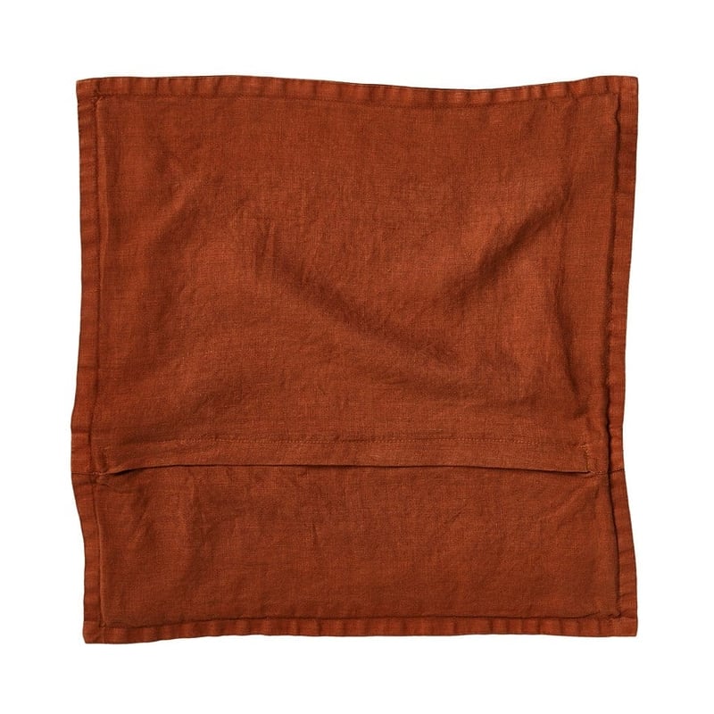 Belgian Rust Vintage Washed Linen Cushion