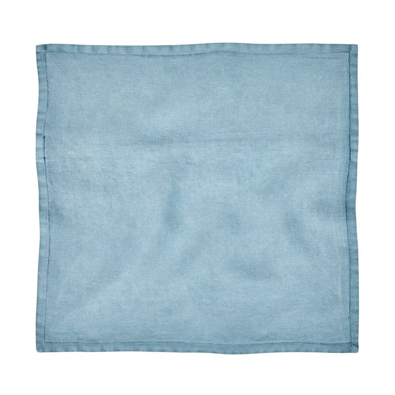 Belgian Vintage Washed Linen Steel Blue Cushion Cover