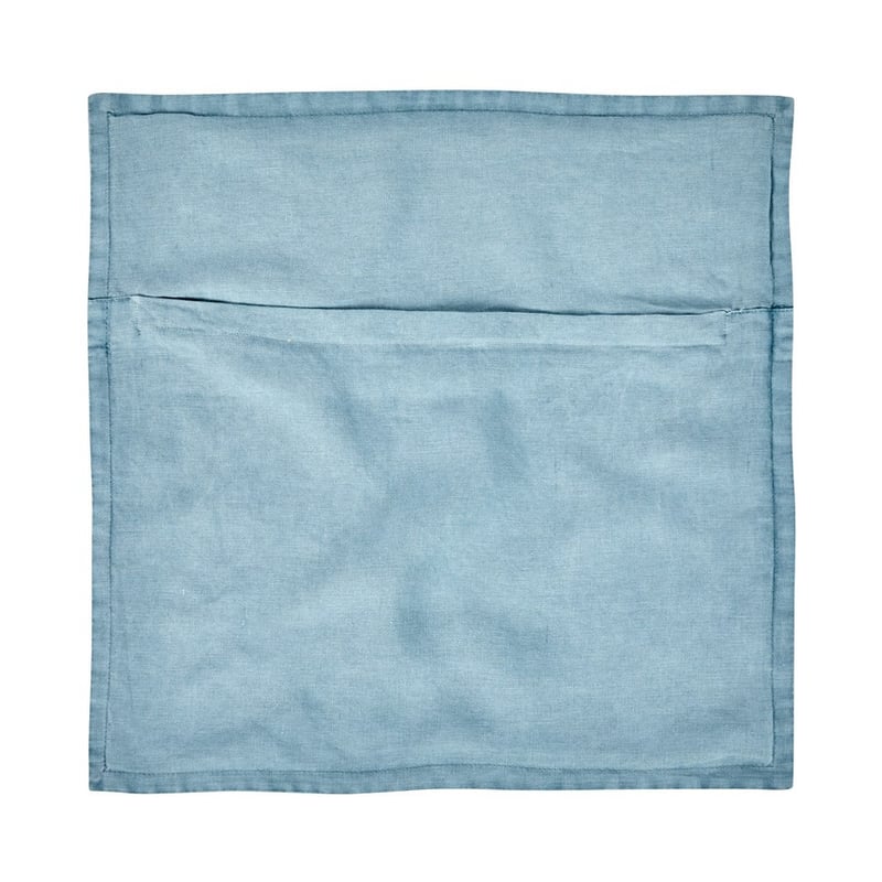 Belgian Vintage Washed Linen Steel Blue Cushion Cover