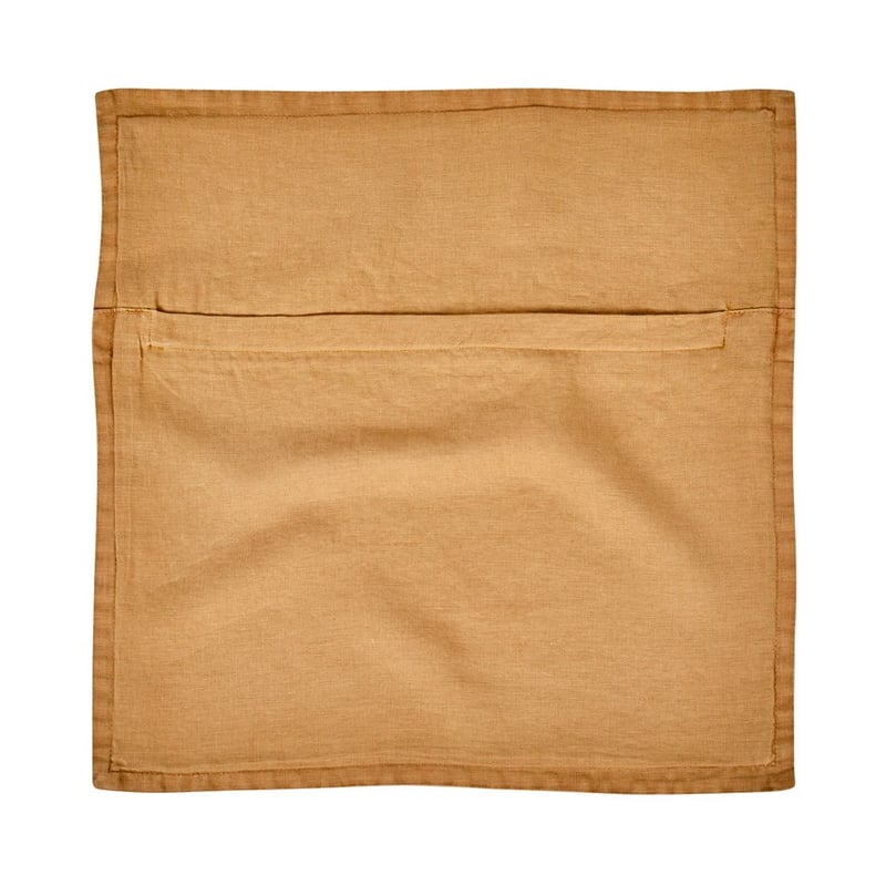 Belgian Vintage Washed Linen Tobacco Cushion Cover 