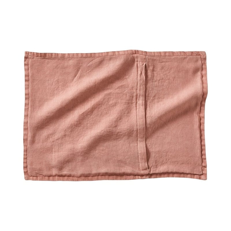 Belgian Vintage Washed Linen Dusty Rose Long Cushion Cover