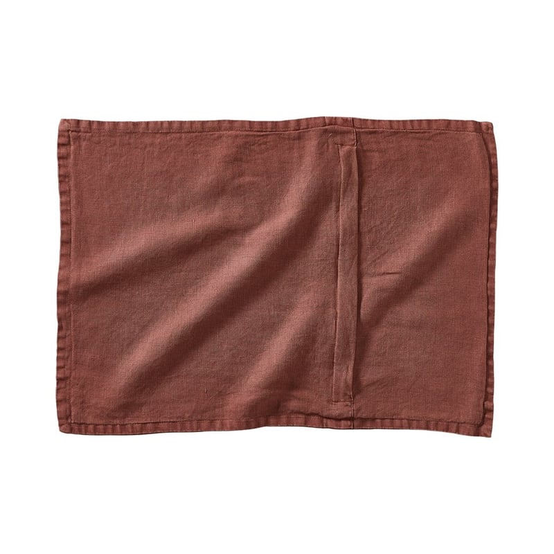 Belgian Vintage Washed Linen Mahogany Long Cushion Cover