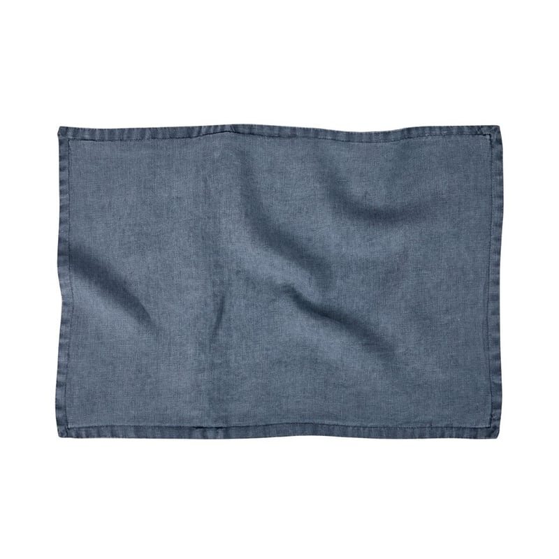 Belgian Slate Vintage Washed Linen Long Cushion