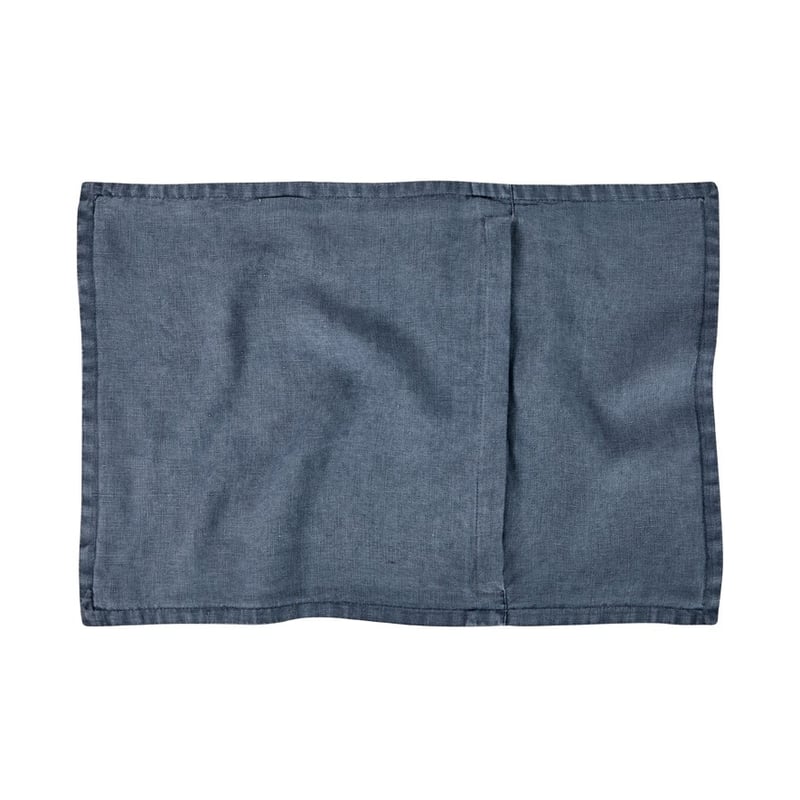 Belgian Slate Vintage Washed Linen Long Cushion