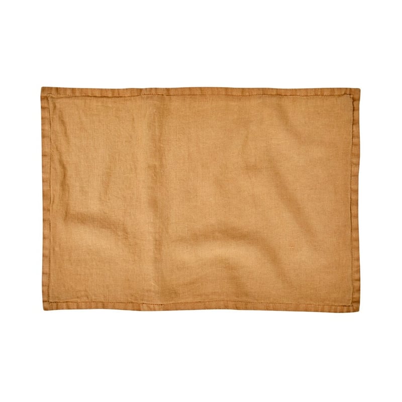 Belgian Vintage Washed Linen Tobacco Long Cushion Cover 