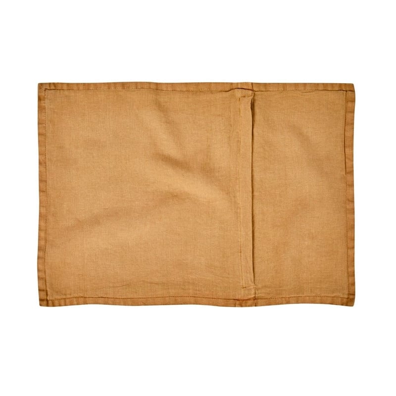 Belgian Vintage Washed Linen Tobacco Long Cushion Cover 