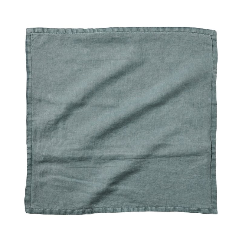 Belgian Vintage Washed Linen Deep Sage Square Cushion Cover